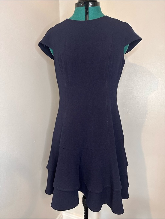 Eliza J Dresses & Skirts - Eliza J Navy tailored Short-Sleeve Fit & Flare Midi Dress